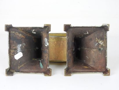 Gilded brass ENCRIER with two cups. Jugendstil...