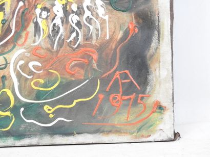 MODERN SCHOOL: Landscape with burning sun....