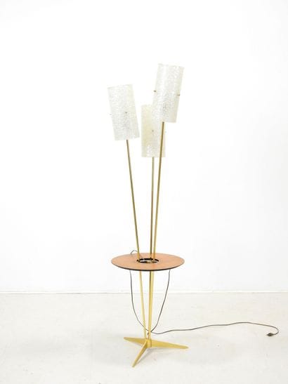 Jean GANDELIN (20th): Three-light gilded...
