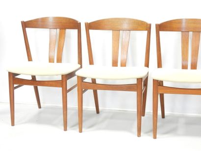 SIX Scandinavian wooden CHAIRS with wrap-around...