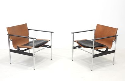 Charles POLLOCK (1930-2013). Pair of armchairs...