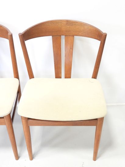 SIX Scandinavian wooden CHAIRS with wrap-around...