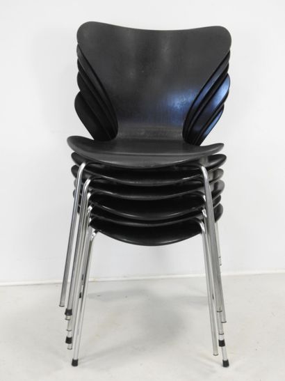 Arne JACOBSEN (1902-1971): Six model 3107...