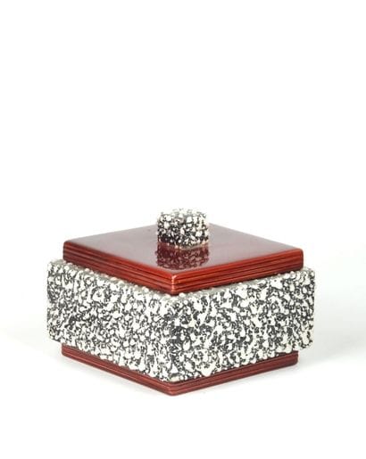 Paul MILLET in SEVRES. Cubic ceramic box...