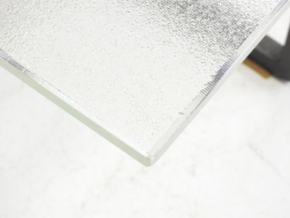 TABLE BASSE Saint Gobain glass slab top,...