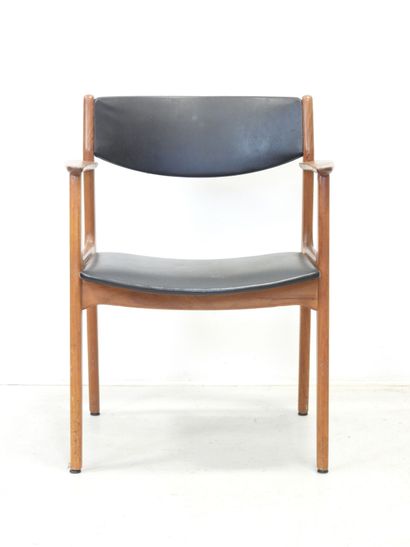 Scandinavian armchair in teak, upholstered...