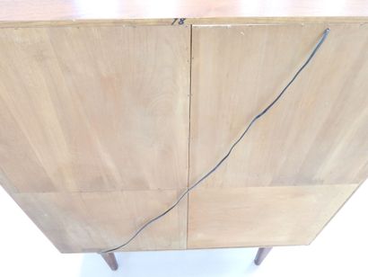 Scandinavian rosewood bar cabinet opening...