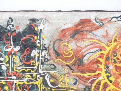 MODERN SCHOOL: Landscape with burning sun....