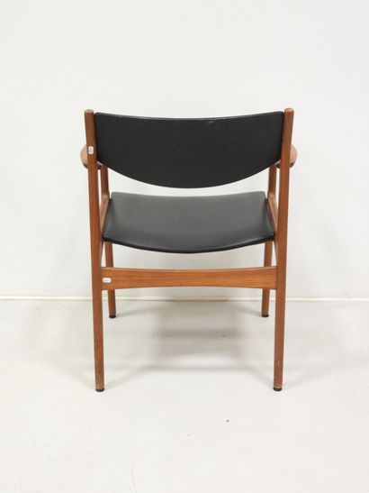 Scandinavian armchair in teak, upholstered...
