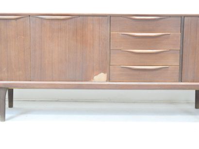 Scandinavian teak ENFILADE opening to 4 drawers,...