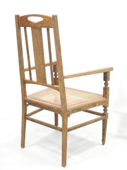 SECESSION VIENNOISE: Pair of wooden caned...