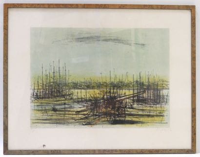 Jean CARZOU (1907-2000) : View of a port....