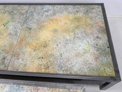 Bernard BUFFAT (20th): Three coffee tables...