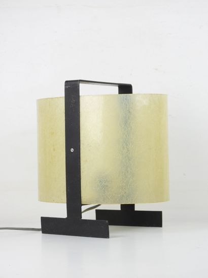 POSER LAMP in black lacquered metal and fibreglass....