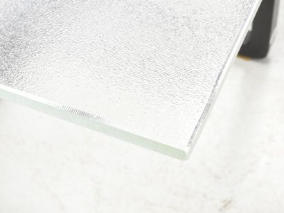 TABLE BASSE Saint Gobain glass slab top,...