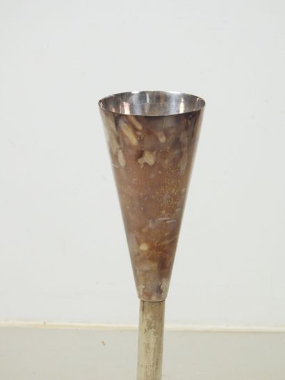 CHAMPAGNE BASKET on silver-plated metal stand....