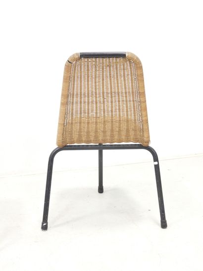 René PICOT (XX-XXIth)
Pair of tripod chairs,...