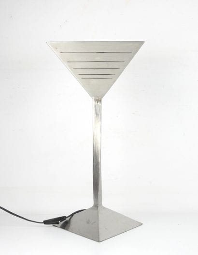 LAMP in aluminum, triangular base and diffuser....