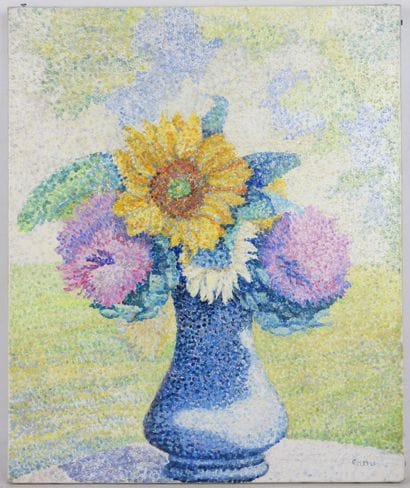 Yvonne CANU (1921-2008): Sun and artichokes....