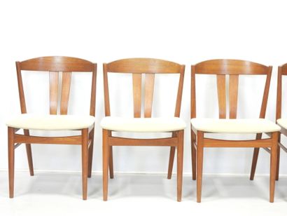 SIX Scandinavian wooden CHAIRS with wrap-around...