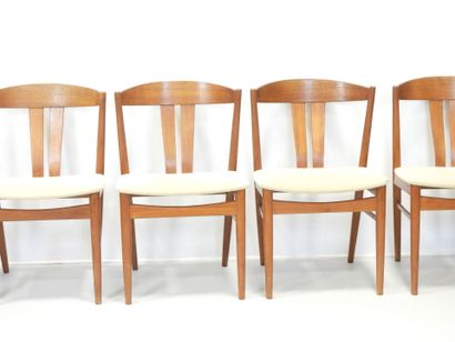 SIX Scandinavian wooden CHAIRS with wrap-around...