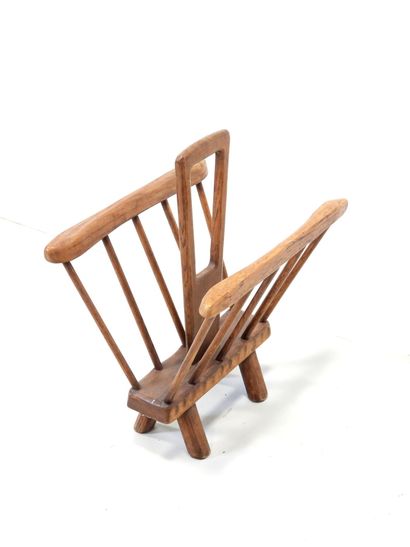 Brutalist wooden magazine rack. 50 x 42 x...