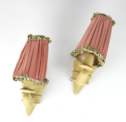 ARLUS. Pair of sconces in plaster. Mark on...
