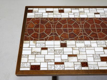 LOW TABLE with rectangular ceramic tile top....
