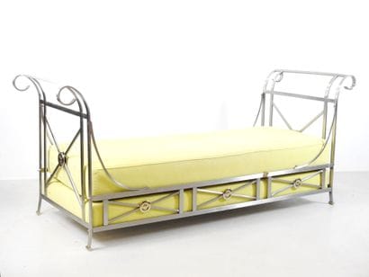 JANSEN: Rest bench in polished and gilded...