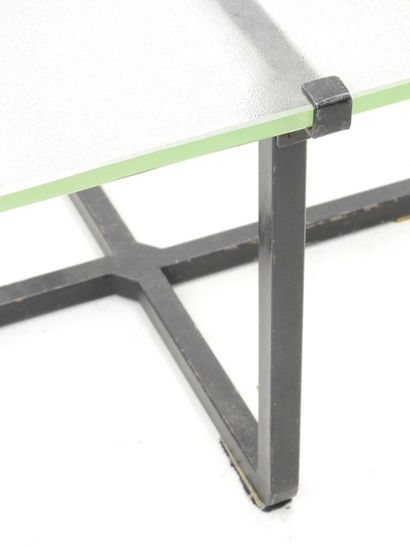 TABLE BASSE Saint Gobain glass slab top,...