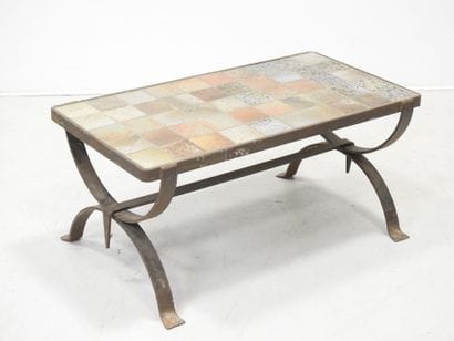 LA BORNE: Rectangular coffee table, top in...