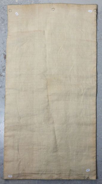 Orange and yellow tapestry. Circa 1960. Signed...