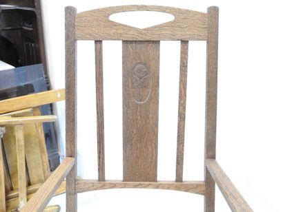 SECESSION VIENNOISE: Pair of wooden caned...