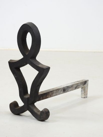 Raymond SUBES (attributed to ): Pair of cast-iron...