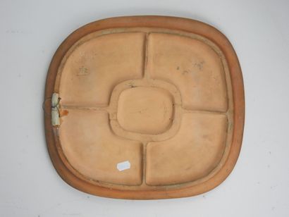 Ceramic dish of cubic inspiration decorated...