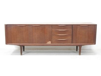 Scandinavian teak ENFILADE opening to 4 drawers,...