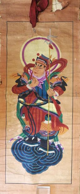CHINE
Le guerrier aux trois yeux
Gouache...