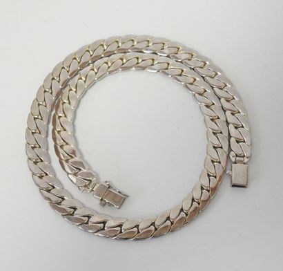Collier mailles plates en argent 925 poinçon...