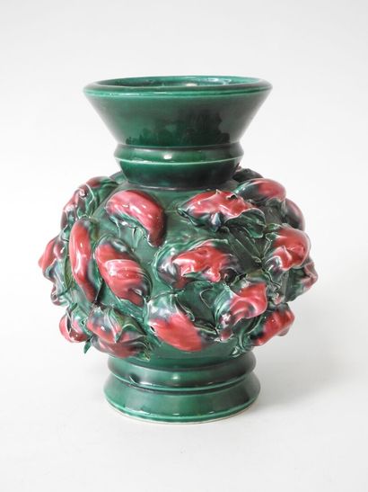 SCHNEIDER
Vase en faïence à col évasé, couverte...