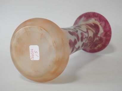 LEGRAS
Double acid-etched glass flared neck...