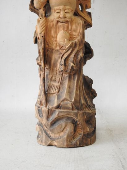 CHINA
Direct-cut sculpture in natural wood...