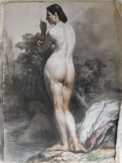 Louis HERSENT (1777-1860)
Set of 4 nude studies
Charcoal,...