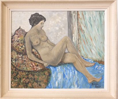 Anton RUIZ - XXeme
Nu féminin au drap bleu
Huile...