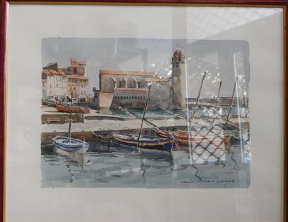 Louis LASBOUYGUES (1943) 
Vue du port de...