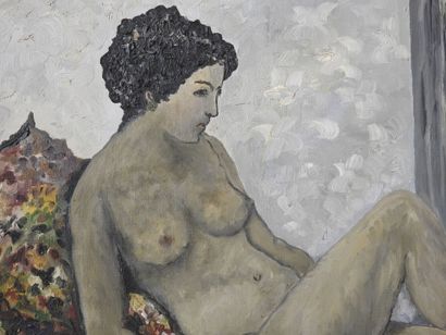 Anton RUIZ - XXeme
Nu féminin au drap bleu
Huile...