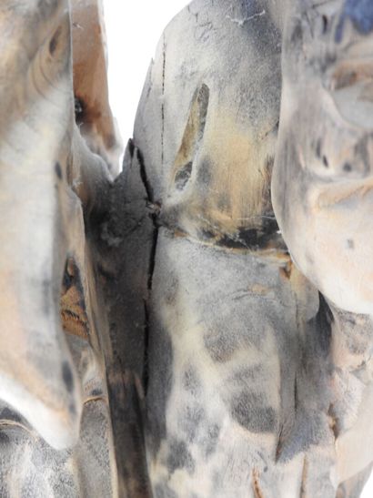 CHINA
Direct-cut sculpture in natural wood...
