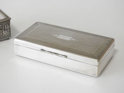Set of 2 rectangular silver-plated cigarette...