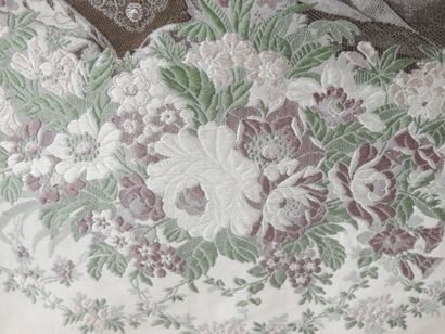 Embroidery on silk decorated with a couple...