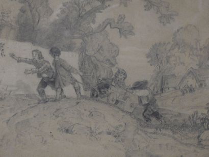 V. QUENESCOURT - XIXeme
Jeux d'enfants.
Graphite....
