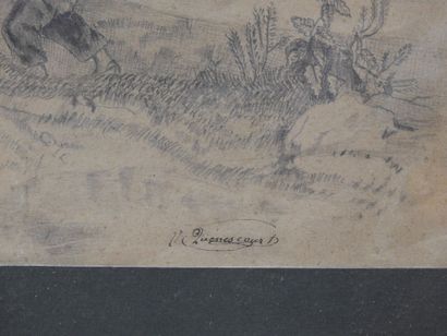 V. QUENESCOURT - XIXeme
Jeux d'enfants.
Graphite....